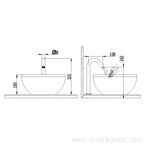 Bathroom automatic tall vessel sink faucet copper body